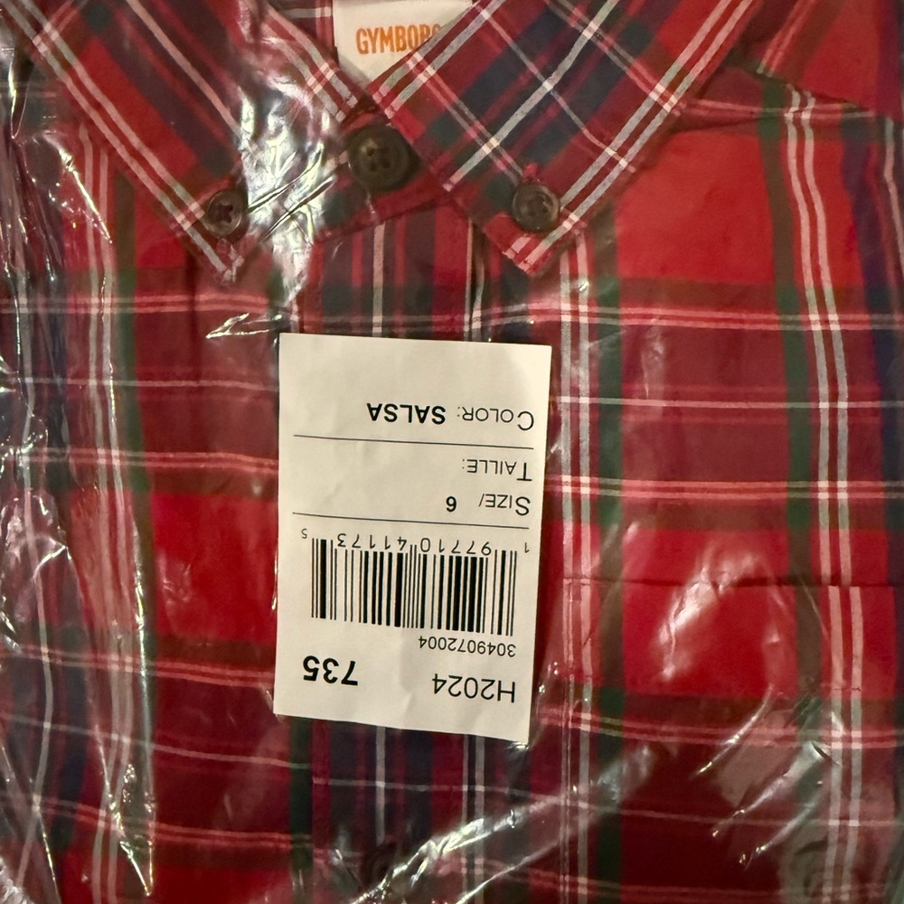 Gymboree Red and Green Plaid Men's Shirt